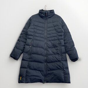 Lole Long City Jacket Down Puffer Quilted Parka Winter Coat Wom Sz Sz L Black